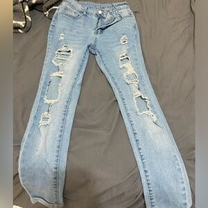 SHEIN Ripped Skinny Jeans